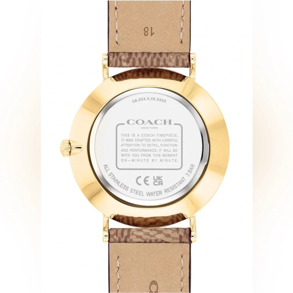 Coach Gold Watch with Red Heart Details